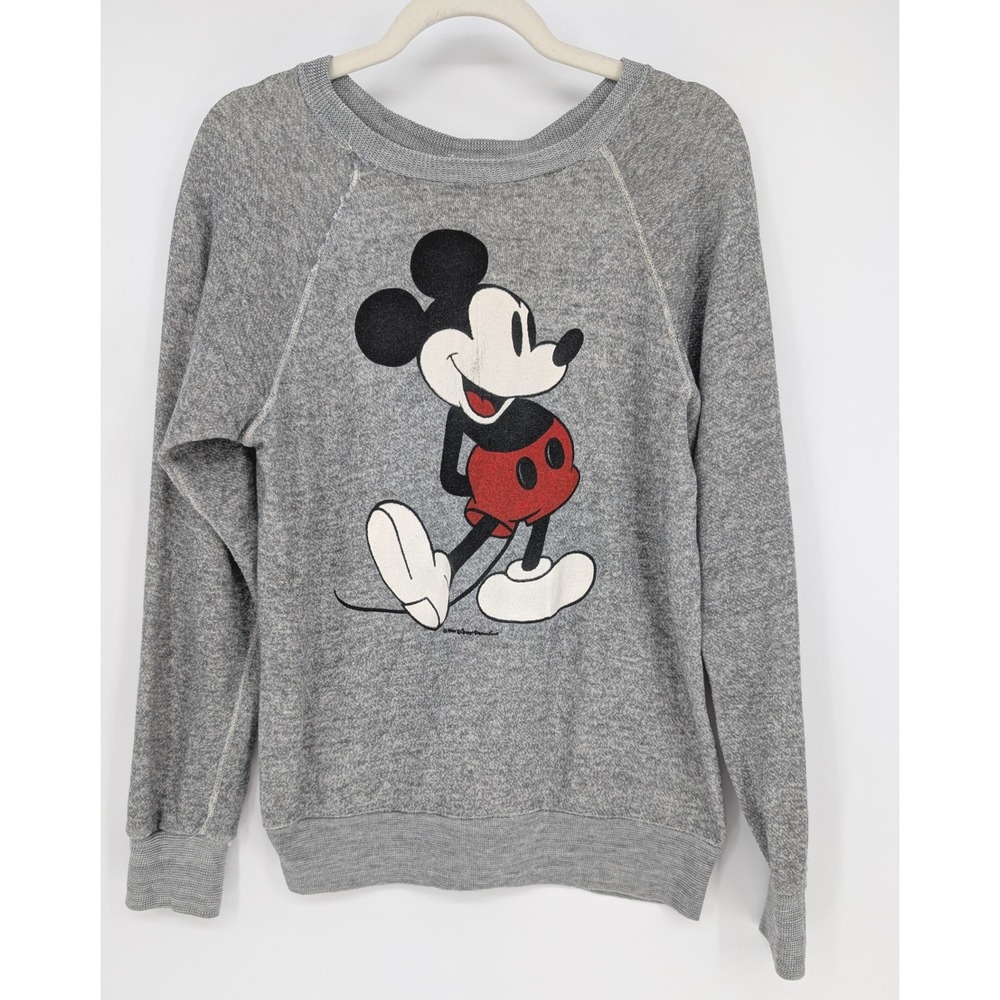 Walt Disney Tropix Togs Mickey Mouse Sweatshirt Mens XL Gray Vintage Raglan USA